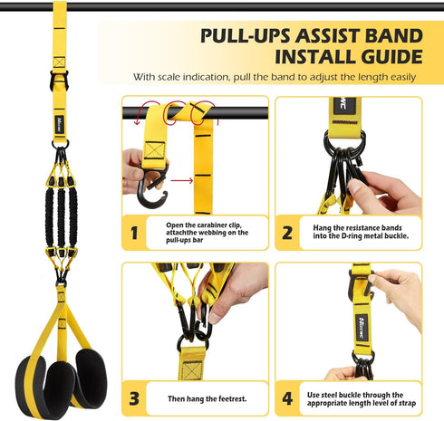 Pull Up Assistance Bands - Adjustable Heavy Duty Resistance Band for Home Fitness, Body Stretching, and Chin Up