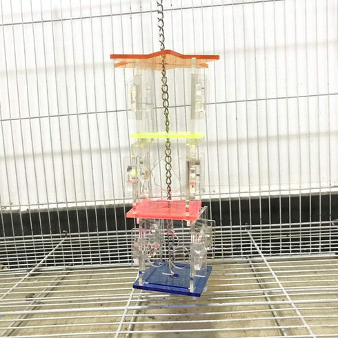 Bird Foraging Toys, Creative Parrot Feeder Box, Hanging Treat Foraging Toy for Parakeets, Cockatiel, Conure, Macaw