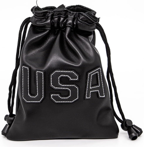 Golf Valuables Pouch, Leather Golf Tee Bag with Drawstrings, Golf Ball Bag for Men and Women