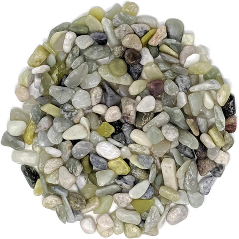 Natural Decorative Polished Jade Pebbles, 3/8" Gravel Size (5-lb Bag)