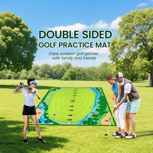 AETISY Sided,40 Set 65 Golf Chipping Game Mat Double pcs Golf Game with FT Golf Practice Mat,Outdoor Indoor Hitting