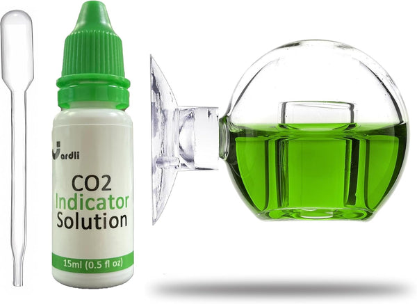 Glass CO2 Drop Checker Kit, CO2 Monitor for Aquarium Planted Tank CO2 System with Solution.
