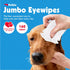 Petkin Jumbo Pet Eye Wipes, 80 Extra Moist Wipes, 2 Pack - Natural Formula for Dirt, Discharge, Tear Stains
