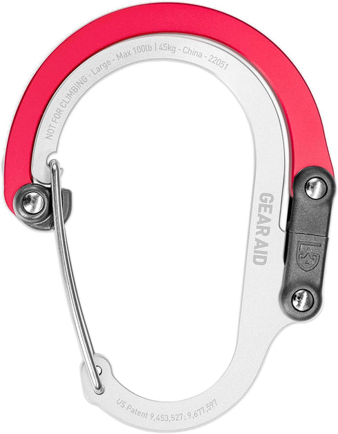 GEAR AID HEROCLIP (Large) Carabiner Gear Clip and Hook for Hanging Heavy Duty Items, Camping Backpacks, and More