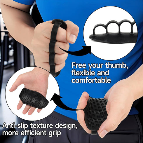 Workout Gloves for Men and Women,Anti-Slip Workout Grips,Rubber Gym Grips Pads for Palm Protection with Storage
