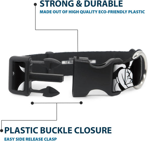 Buckle-Down Dog Collar - Plastic Clip Nightmare Before Christmas Zero Expressions, 11 to 17 Inches, 1.0 Inch Wide