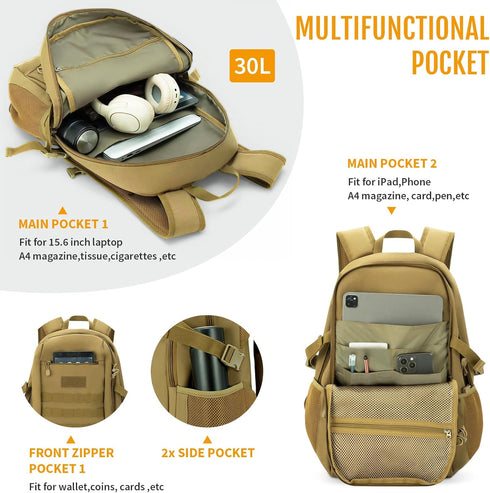 HUNTVP 10L/20L Mini Daypack - Military MOLLE Backpack Rucksack Gear Tactical Assault Pack Bag for Hunting, Camping,