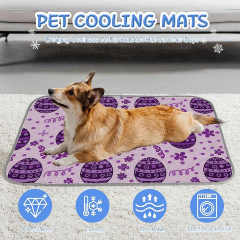 imiBBWQu Summer Summer 27" 22" Cooling Pad Purple Easter Eggs Dog Cooling Mat Indoor Washable Pad for Dog Bed Beds
