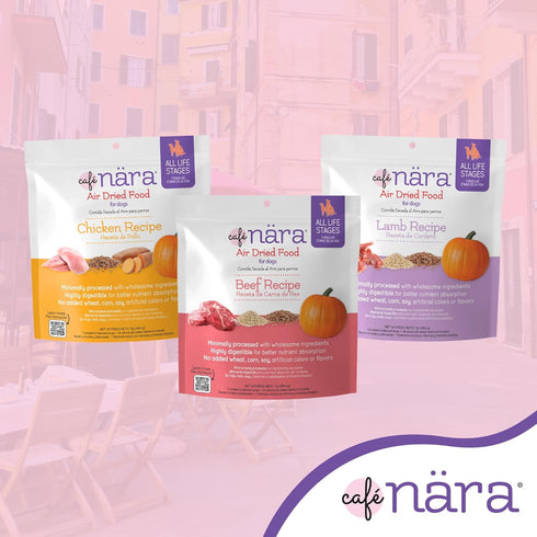 1 lb Caf Nara - Beef Air-Dried Food for Dogs - Complete Meal, Food Topper or Treat - Minimally Processed & Highly