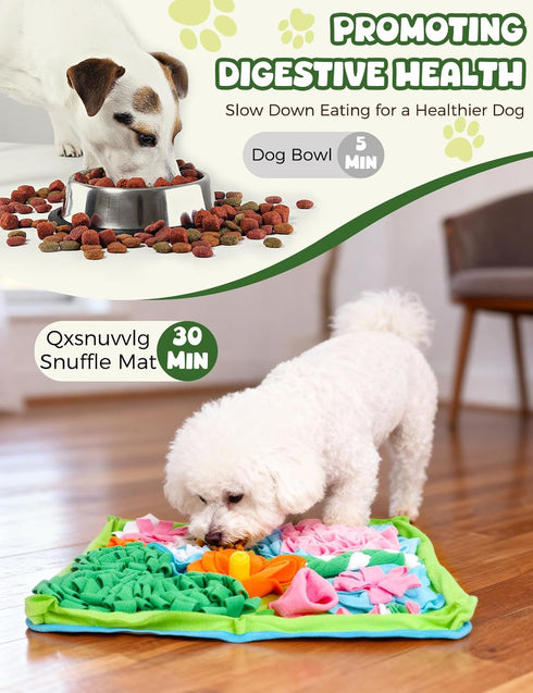 19.7''x19.7''Easy Snuffle Mat for Dogs, Slow Feeding Game Interactive Puzzle Dog Food Mat,Encourage Natural Foraging