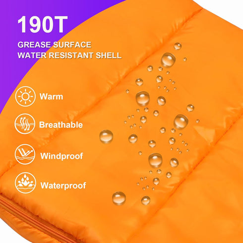 Mummy Sleeping Bag 14-59 ?, 3-4 Season Warm & Cool Weather Lightweight Washable for Outdoor Camping Hiking Travel
