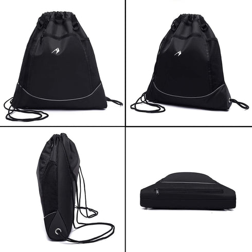 STAY GENT Drawstring Basketball Backpack for Boys - Foldable Soccer Gym Bag with Detachable Ball Mesh Bag