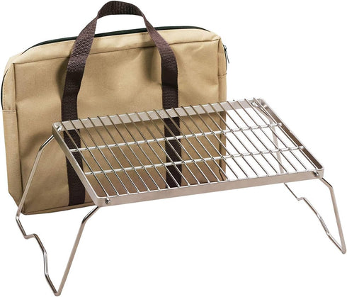 REDCAMP 17" Large Folding Campfire Grill - Heavy Duty Stainless Steel for Outdoor Cooking