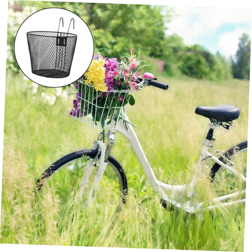 Toddmomy Electric Mountain Bike Metal Container, Scooter for Kids E Bike Accessories, Front Basket for Riding