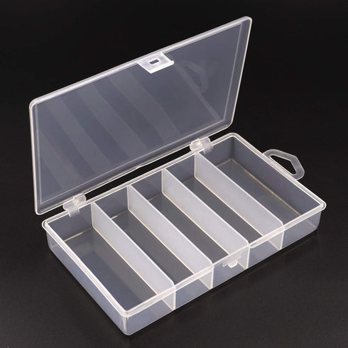 Honbay Clear Visible Plastic Fishing Tackle Storage Box - Jewelry Making Findings Organizer (M: 7"x4.3"x1.2")