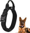 Military Dog Tactical Collar with Control Handle and Heavy Metal Buckle for Medium Large Dogs, Black M