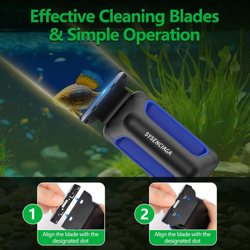 SYSENCIAGA 0.2-0.4 Inch Aquarium Magnet Glass Cleaner, Double-Sided Detachable & Floating Algae Scraper for Fish Tank