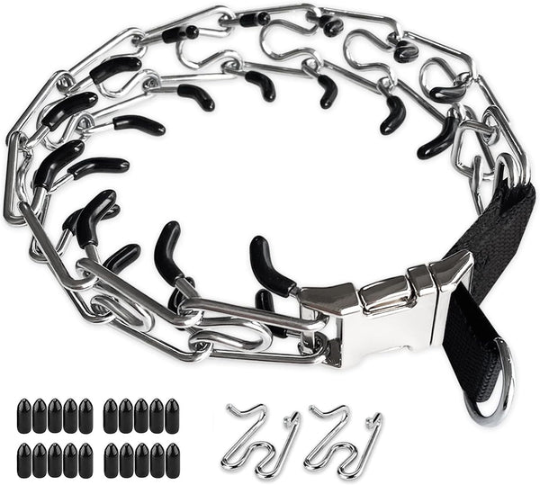 Prong Training Collar for Dogs, Adjustable Pinch Collar with Quick Release Buckle, No Pull Collar for All Breeds