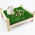 FlidRunest Wooden Rat Foraging Toys, Artificial Grass Foraging Mat for Rats, Safe Rats Enrichment Toys Activities
