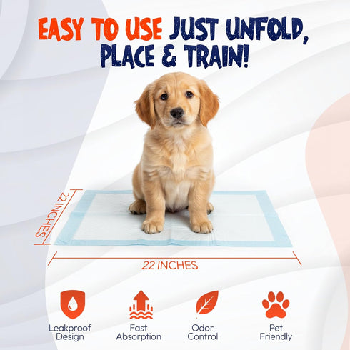 Brooklyn Pet Gear 50 Count 22"x22" BPG Ultra Absorbent Pet & Puppy Pads Pee Pads for Dogs, Disposable Leak Proof Dog