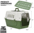 MoNiBloom 22-Inch Dog Crate, Hard-Sided Cat Carrier for Small Dogs and Cats, Green Travel Carrier