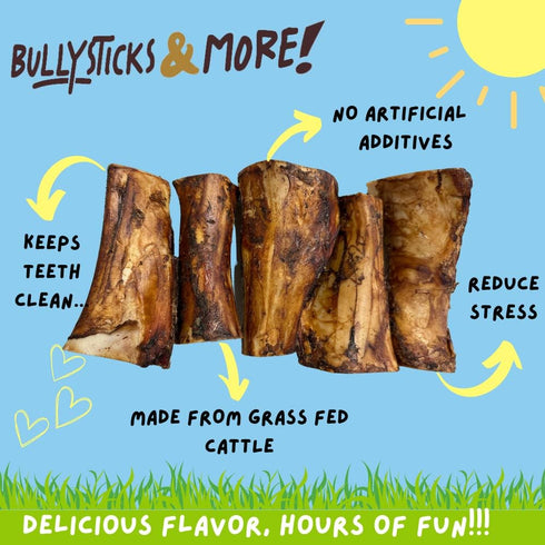 Jumbo Marrow Bones (8 Count) - Extra Large Meaty Filled Bones for Dogs