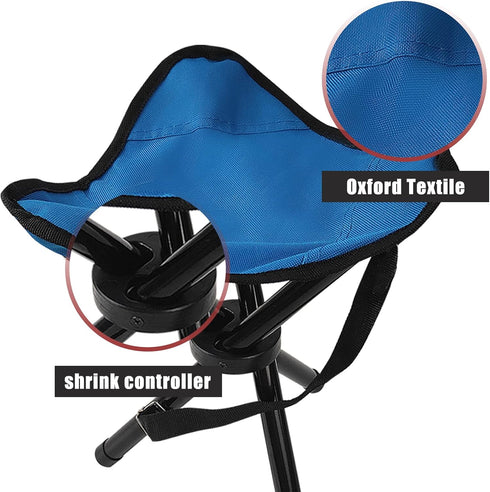 CebraBounze 14" 210 lbs Travel Folding Camping Stool, Use Height and Max Weight Outdoor Portable Party Chair Fishing