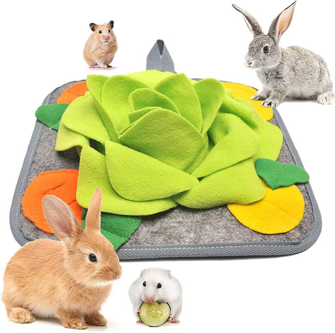 Rabbit Snuffle Mat Washable Foraging Pad Indoor Enrichment Toys for Small Animal