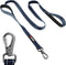Tuff Pupper Heavy Duty Double Handle Dog Leash, Twist Locking Carabiner Clip, Reflective for Safe Night Walks