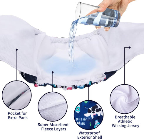 3pcs Pack KDM06XL CuteBone Washable Dog Diapers Male with Snaps Reusable a Doggie Belly Band for Male Dogs Wraps