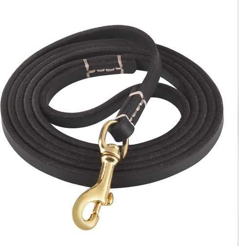 Genuine Leather Leash for Small to Medium Dogs, 4FT / 5FT / 6FT, Black/Brown