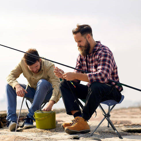18" Backpacking 225 lbs, Folding Tripod Stool for Adults Heavy Duty, Lightweight Portable Three Leg Tall Camping Stool