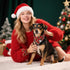 Set E-Clover Christmas Dog Bandanas & Matching Scrunchie Green Red Dog Scarf Bibs Pet Bandana with Bow Tie for Medium