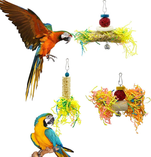 EBaokuup Bird Parrots Shredding Toys, Chewing Toys for Parrots, Lovebird, Cockatiel, Conure, African Grey