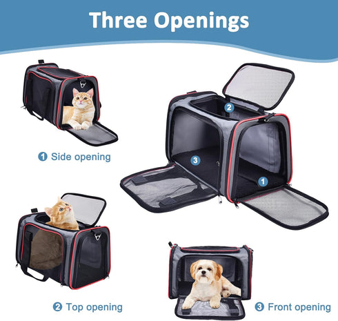 GOOPAWS Soft-Sided Kennel Pet Carrier for Small Dogs, Cats, Puppy, Airline Approved Cat Carriers Dog Carrier