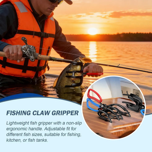 Shgxjjnb 4 Packs 2/3 Claw Fish Gripper, Fish Grabber, Metal Fishing Pliers, Fish Grip Tackle Holder, Multifunctional