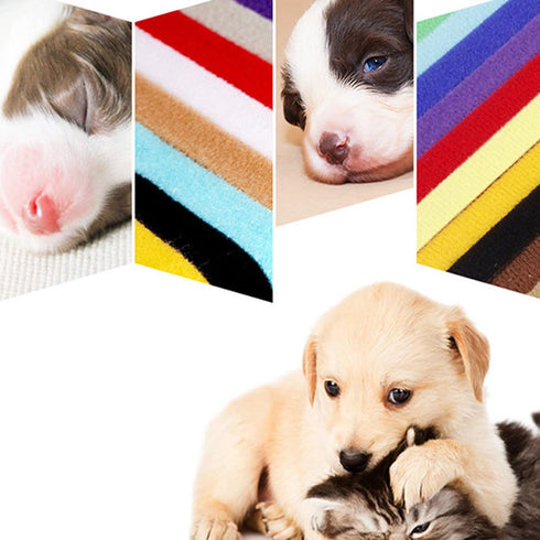 Whaline 15pcs Double Side Soft Plush Puppy ID Collars with Bells for Dog and Cat