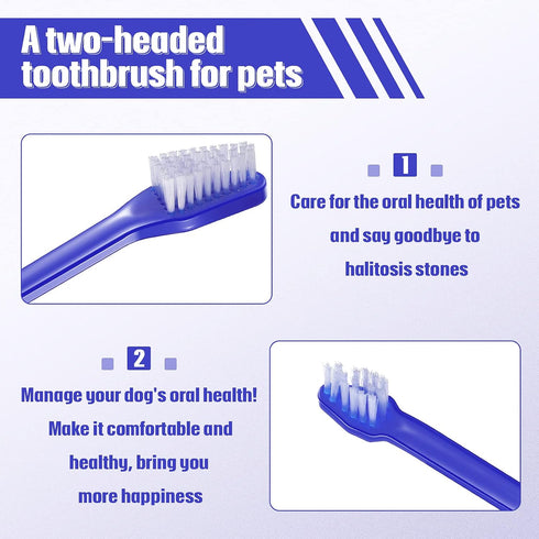 100 Set Set Pieces Dog Toothbrush Kit Double-Headed Toothbrush Long Handle Tooth Brush Soft Bristle Pet Tooth Brush