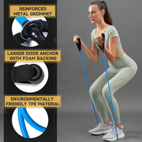 Resistance Bands with Handles for Working Out, Exercise Bands with Door Anchor for Home Workouts, Simple Guide