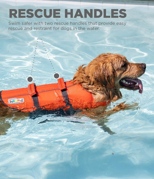 Outward Hound Granby Splash Orange Dog Life Jacket - Large