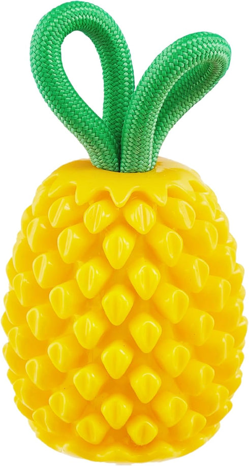 Outward Hound Dental Pineapple Chew Toy, Interactive Treat Stuffer, Durable Stuffable Dog Toy, Yellow