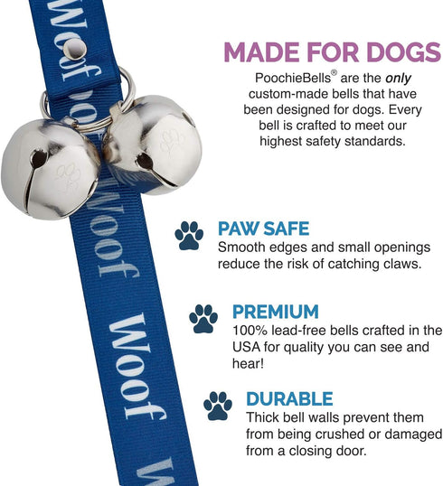 Handcrafted Dog Doorbell for Potty Training, Easy & Quick, Doggie-Safe USA-Made Dog Door Bell