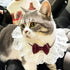 Hikiwin Costumes,Crimson,1 Elegant Lace Cat Collar with Cute Bow,Cat Collar with Bow Tie,Pet Lace Bib Collar with Cute