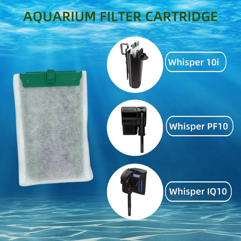 10 Pack Medium Replacement Filter Cartridges for Tetra Whisper Bio-Bag Filters, Compatible with Aquariums