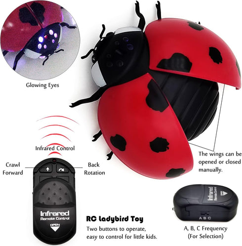 Remote Control Realistic Ladybug Toy - Fun Pet Teasing Prank