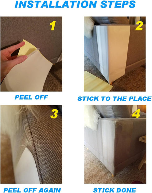 Anti Scratching Tapes, 10pcs Furniture Protectors for Cats, Clear Double Sided Scratch Deterrent Tape for Furniture