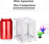 Small Mini Betta Fish Tank, Stackable Cube Tank with Decor and Ant Feeding Case (White)