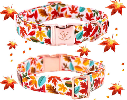 Elegant Little Tail Fall Dog Collar, Adjustable Soft Bow Tie Collar for Male or Female Small Dogs