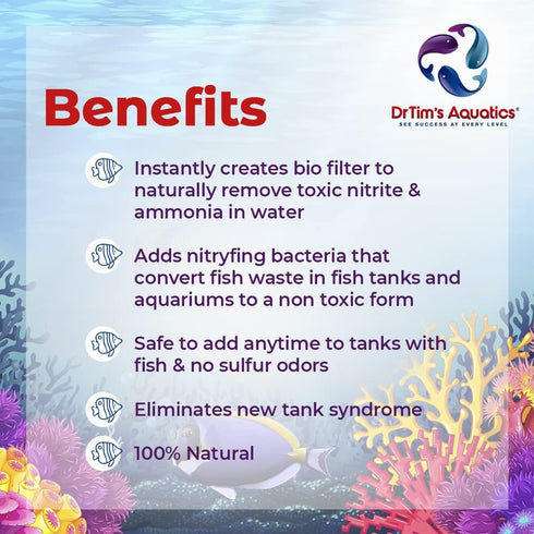 DrTim's Aquatics Reef One & Only Nitrifying Bacteria - For Reef, Nano, Seahorse Aquaria, 8 Oz. Fish Tank Cleaner