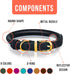 Reflective Rolled Leather Dog Collar, Adjustable Soft Padded Collar for Extra Large Breed Dogs (XL, 17"-21", Black)